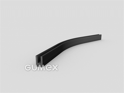 "U" Gummiprofil, 12x8/4mm, 60°ShA, EPDM, -40°C/+100°C, schwarz, 